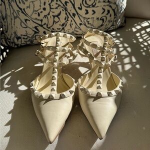 Valentino Cream Studded heels